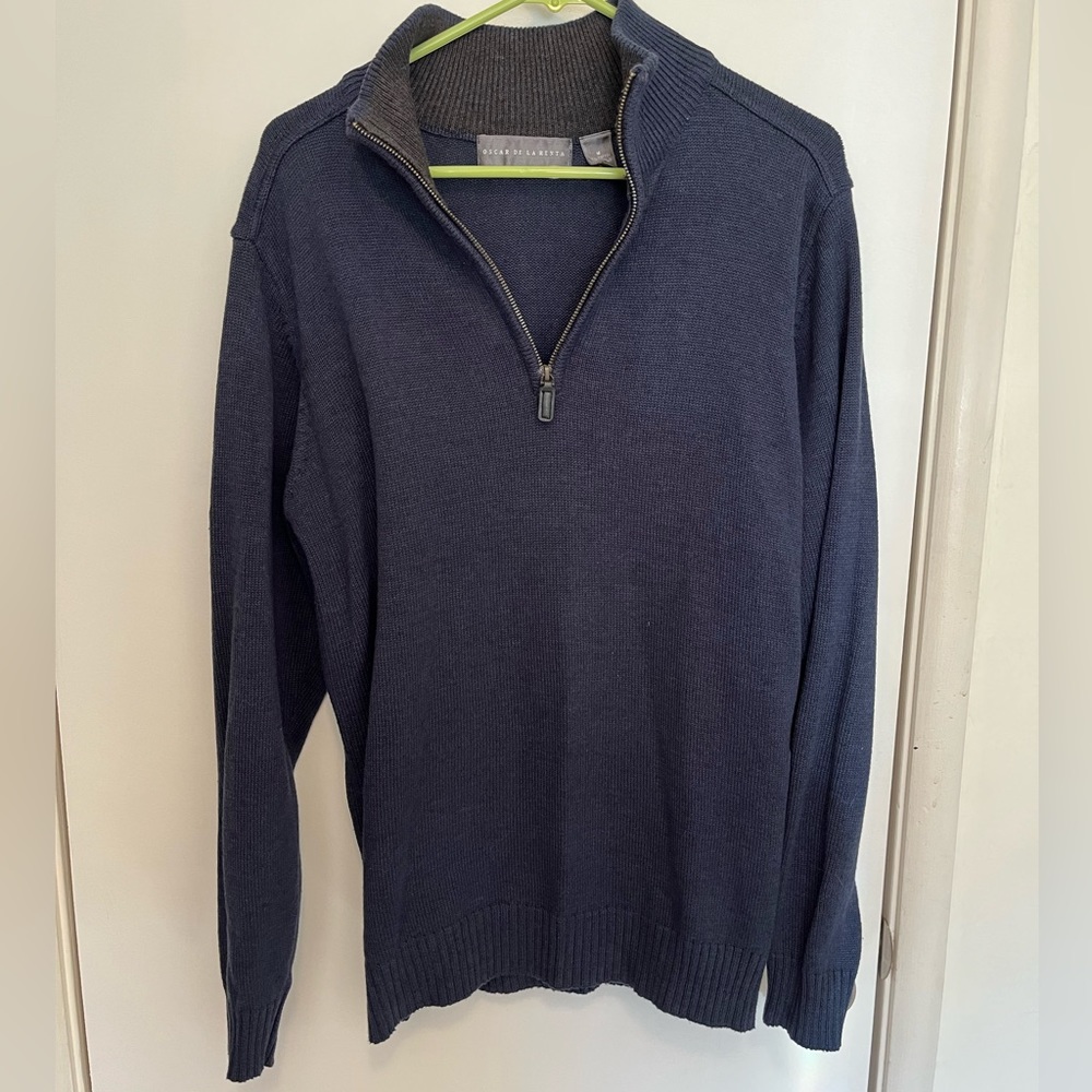 Oscar de la Renta half zip pullover sweater